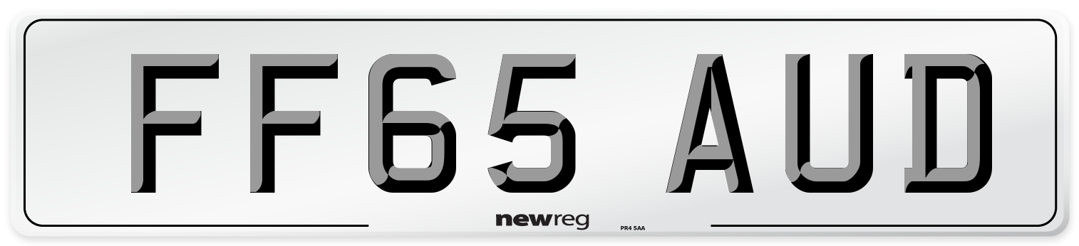 FF65 AUD Number Plate from New Reg